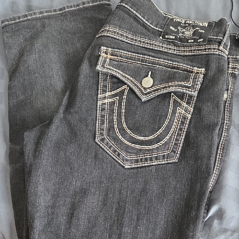 True Religion Women's Dark Wash Boot Cut Jeans